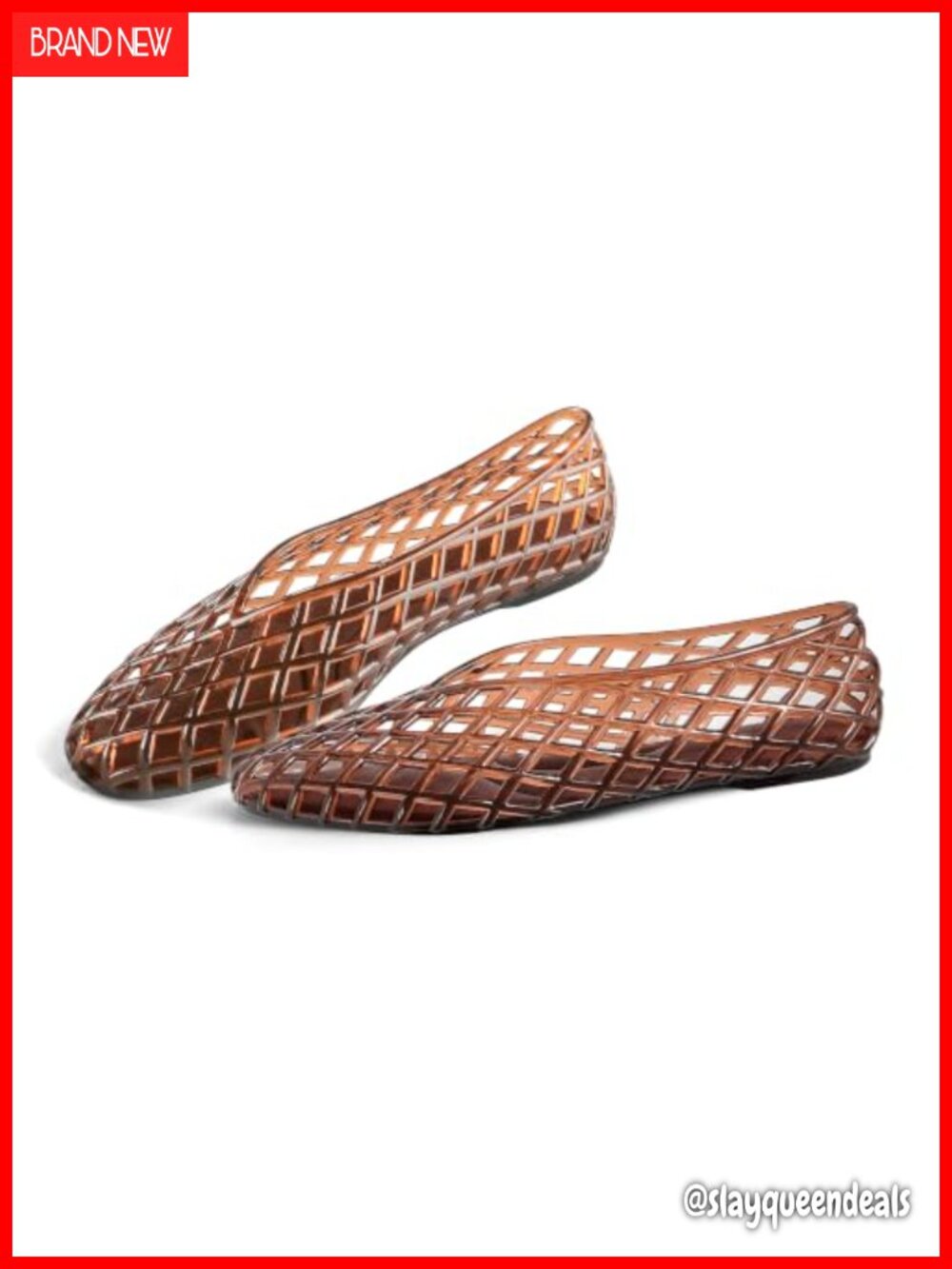 Jelly Mary Jane Ballet Flats Mesh Square Toe Slip On Women